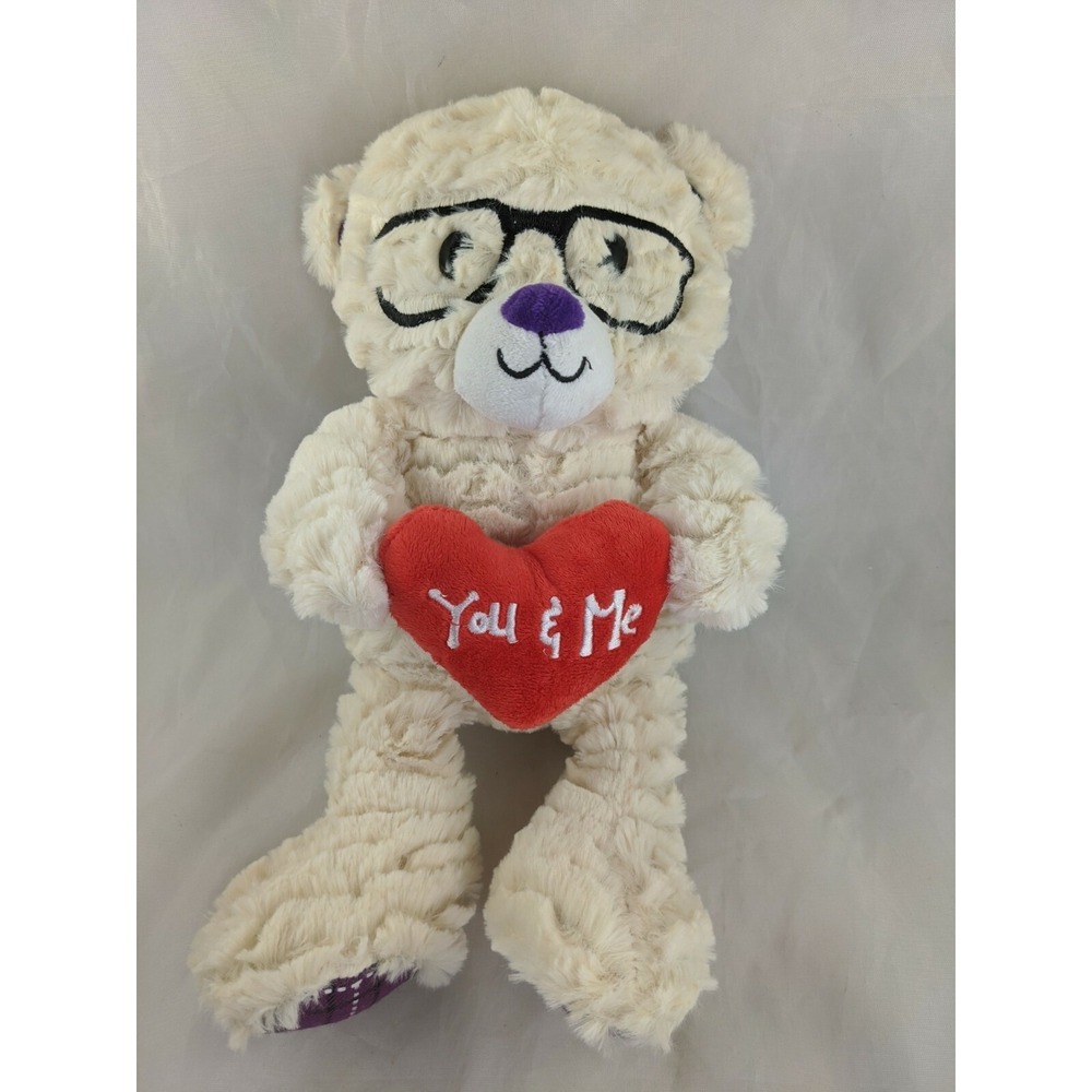 Animal‎ Adventure Bear Plush Glasses Red Heart You Me 13 Inch 2016 Stuffed
